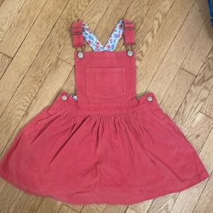 Mini Boden Pink Corduroy Overall dress: sz 4-5
